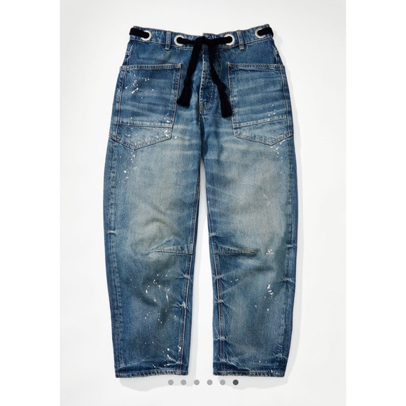 Like New We The Free - Free People - Moxie Pull On Barrel Jeans in Timeless Blue - Picture 8 of 9